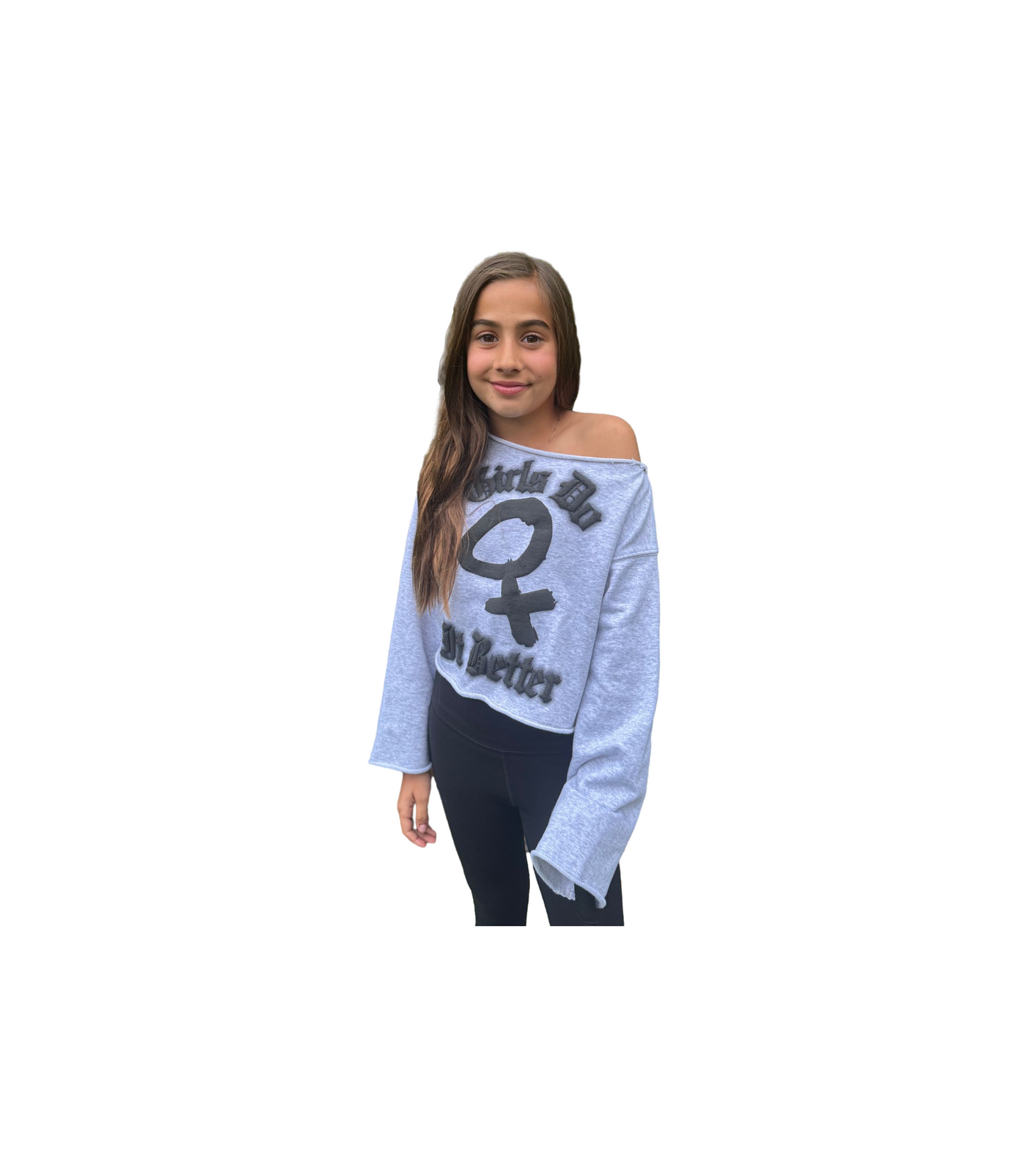 GIRLS DO IT BETTER KIDS BOATNECK SWEATER