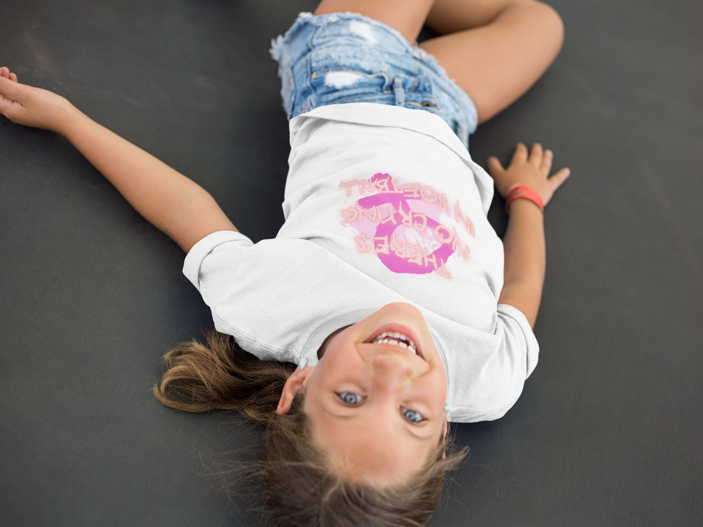 NO CRYING IN SOFTBALL KIDS TEE