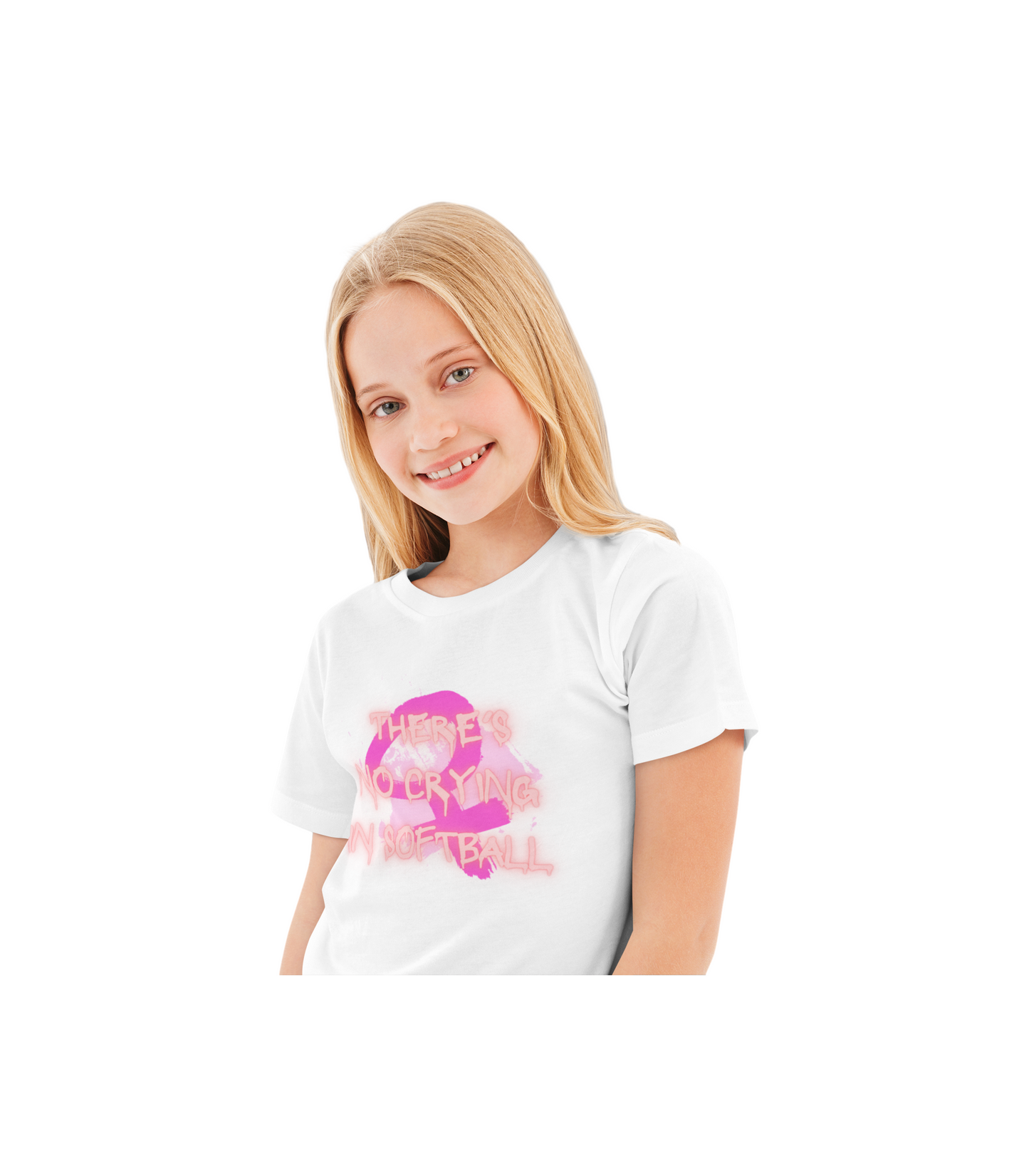 NO CRYING IN SOFTBALL KIDS TEE