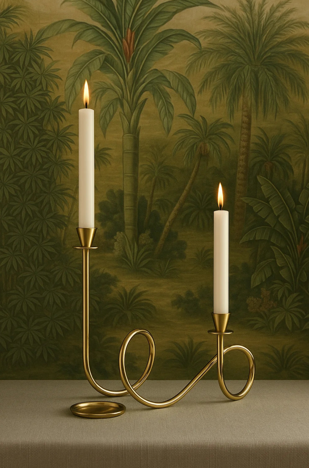 BREDA 2-TIER BRASS CANDLE HOLDER