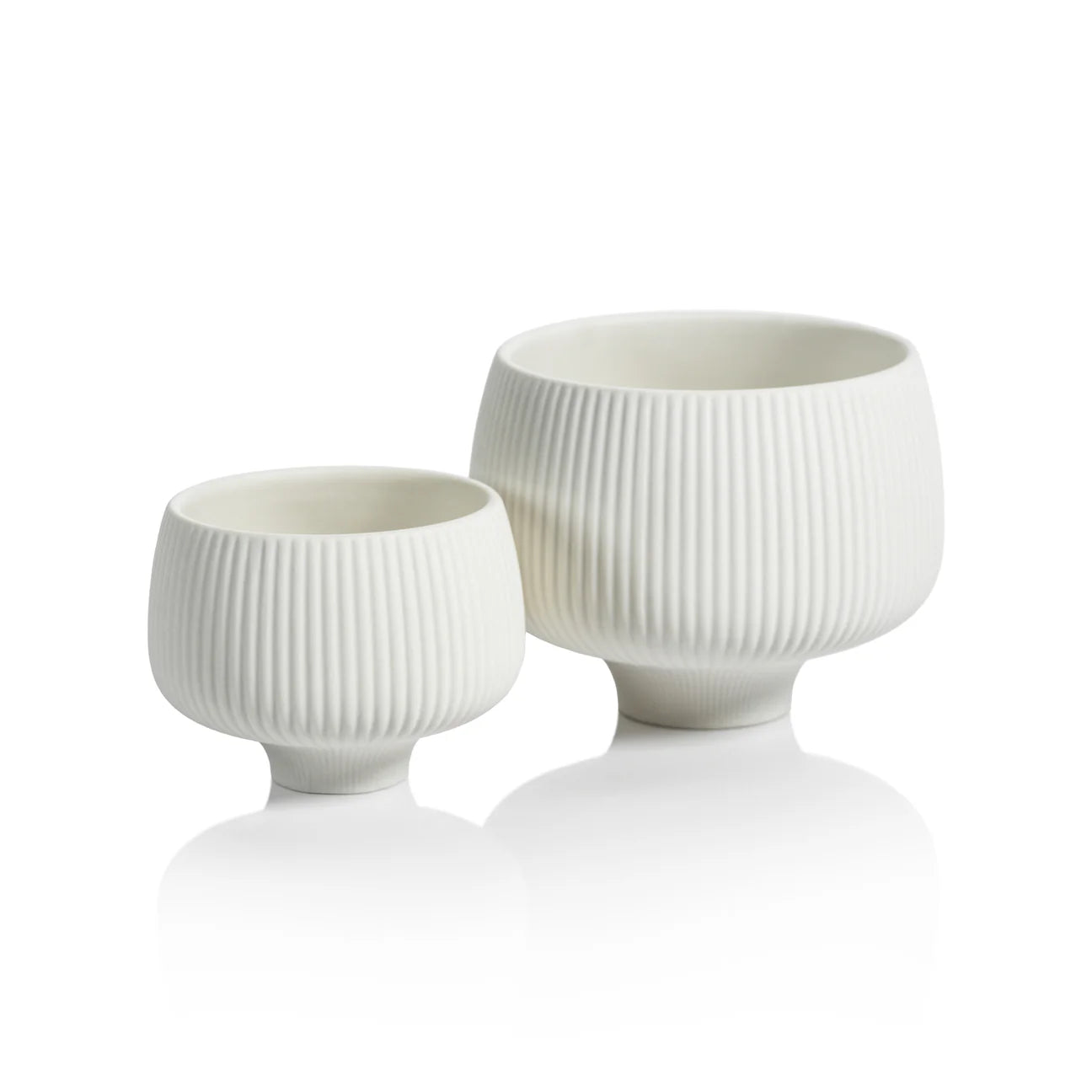 RIDGED CONDIMENT BOWL - MATTE WHITE