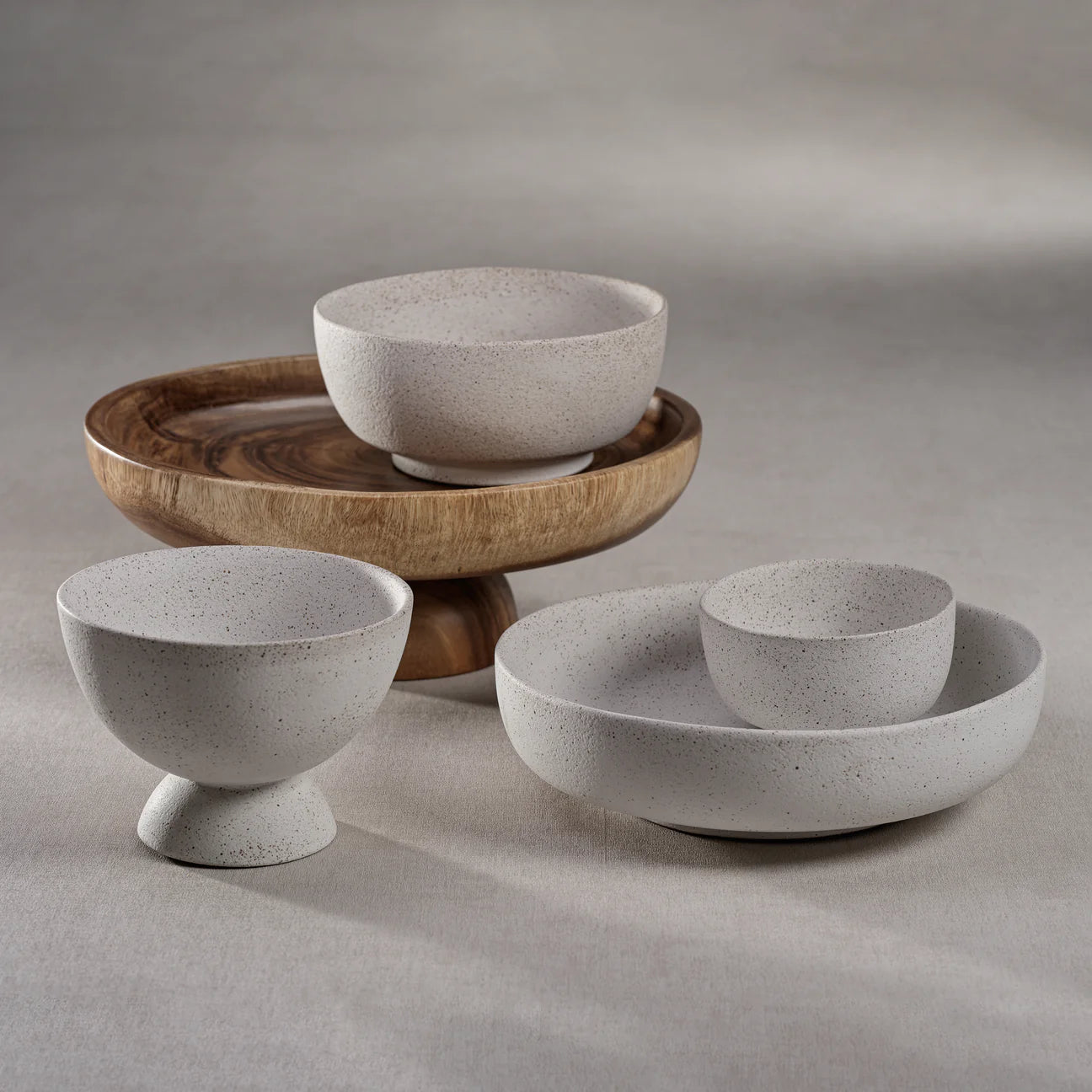 COZUMEL COVE CERAMIC TEXTURED FOOTED BOWL