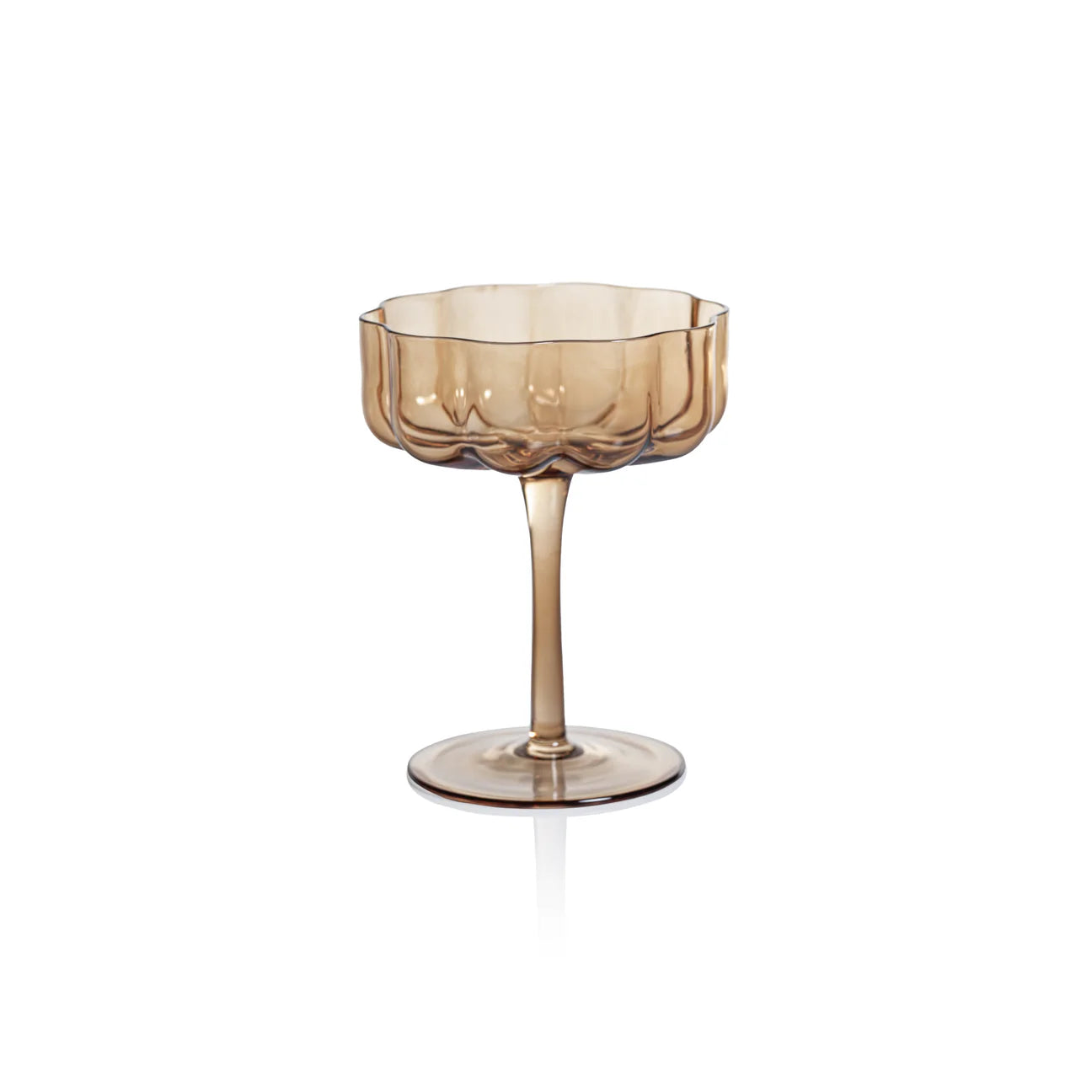 ROCCO HANDBLOWN AMBER COUPE (SET OF 4)