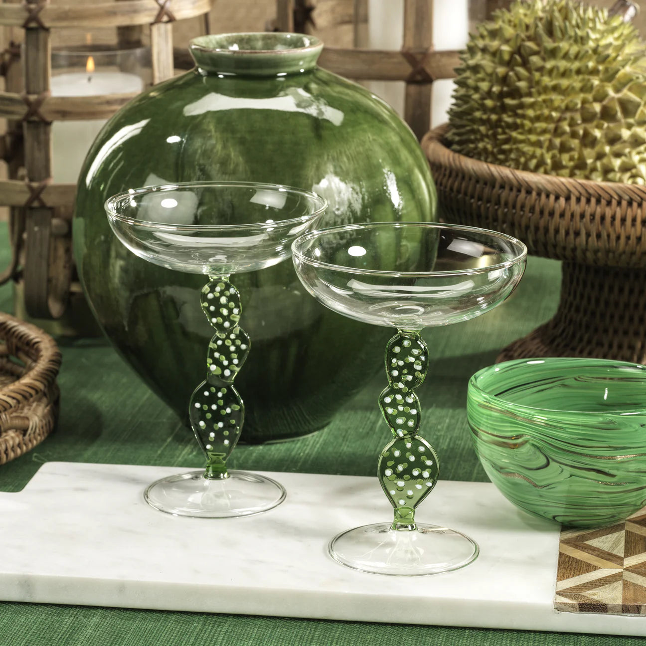 CLIMBING CACTI COCKTAIL GLASSES (SET OF 4)