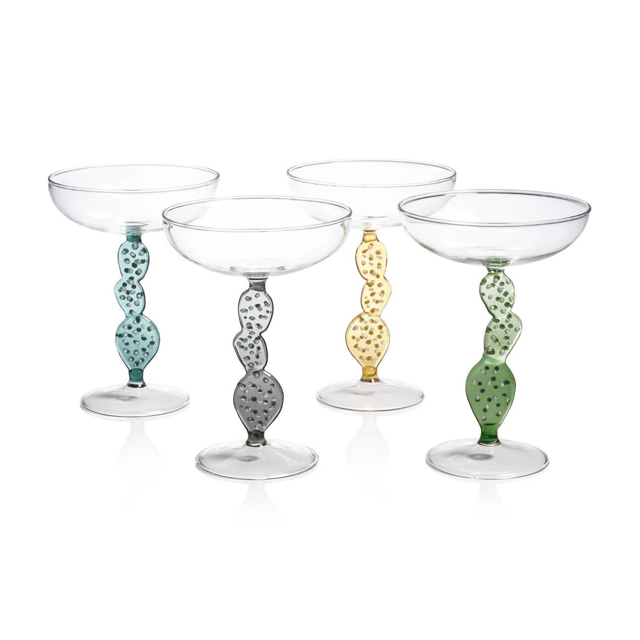 CLIMBING CACTI COCKTAIL GLASSES (SET OF 4)