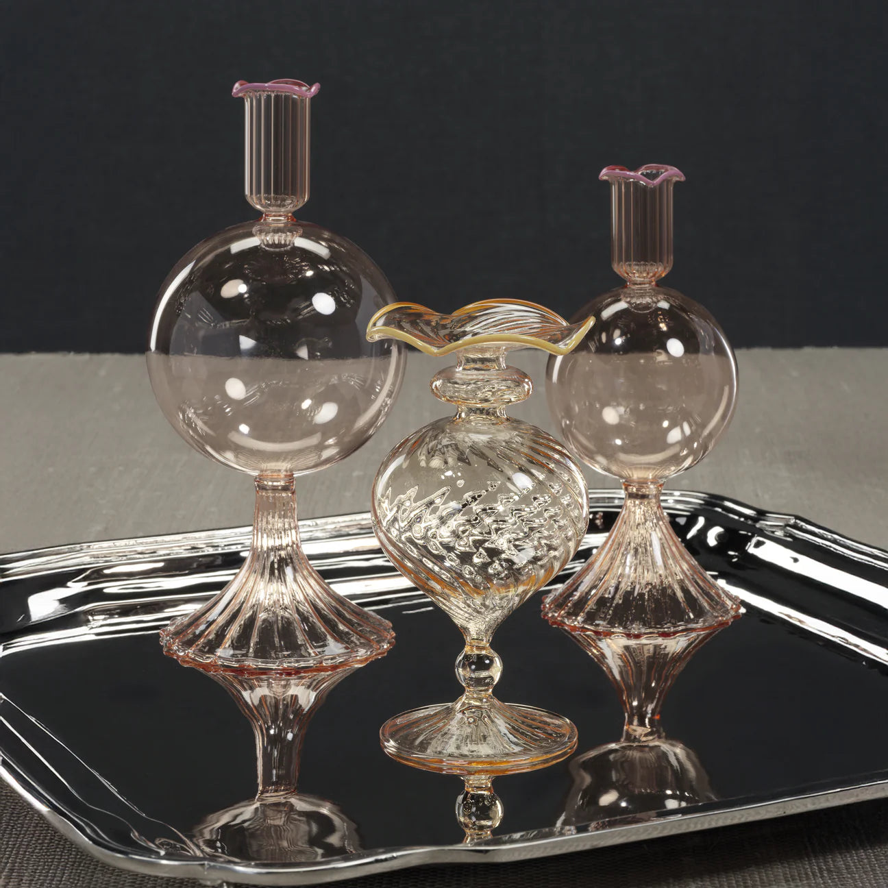 TREVISO GLASS VASE - PEACH