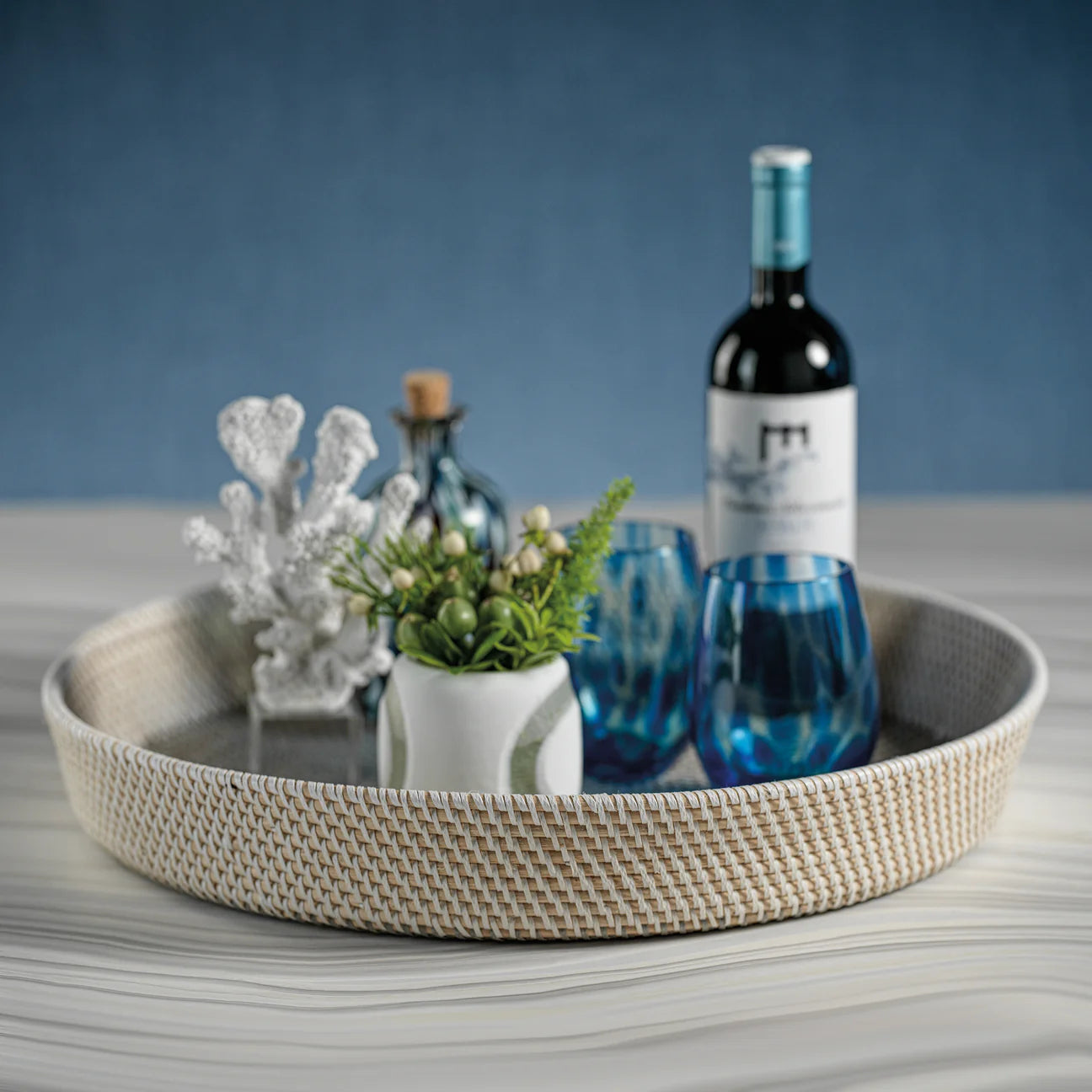 CATALINA TONAL RATTAN SERVING TRAY