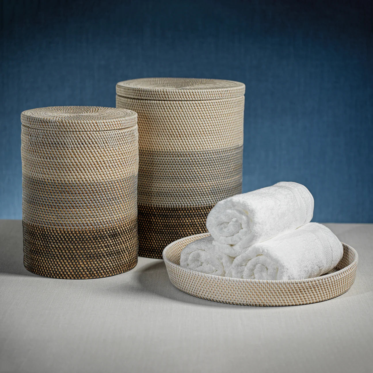 CATALINA TONAL RATTAN SERVING TRAY