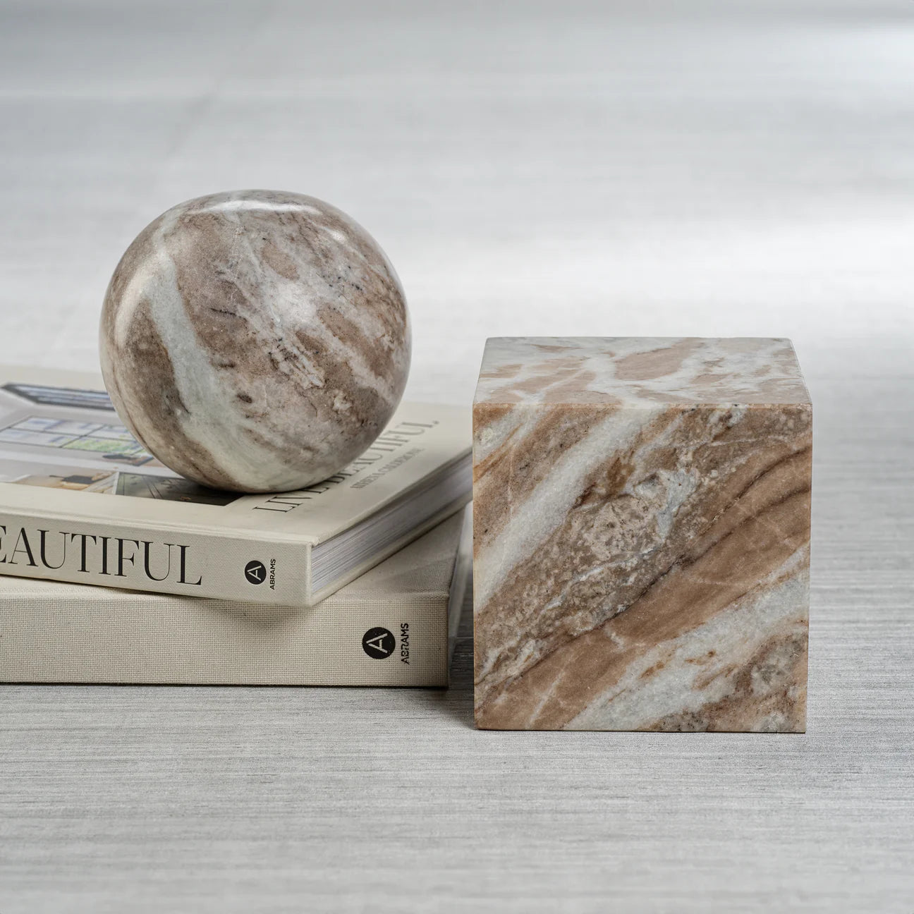 ARABESCATO MARBLE CUBE BOOKEND