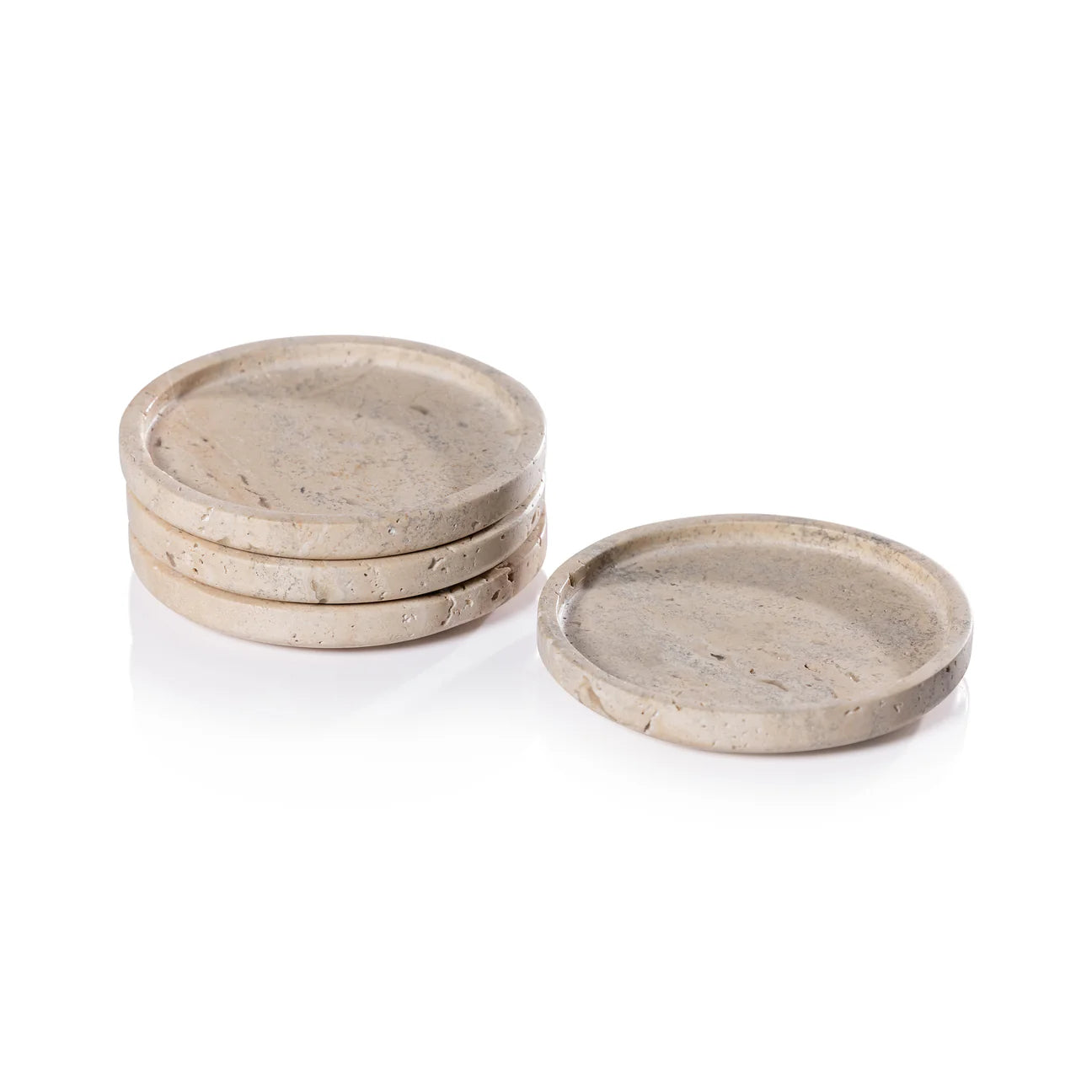 MARBLE TRAVERTINE COASTER (SET OF 4)