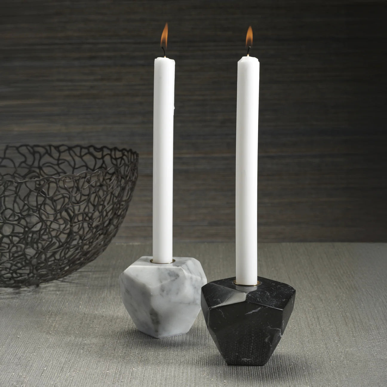 PENTAGON MARBLE CANDLE HOLDER