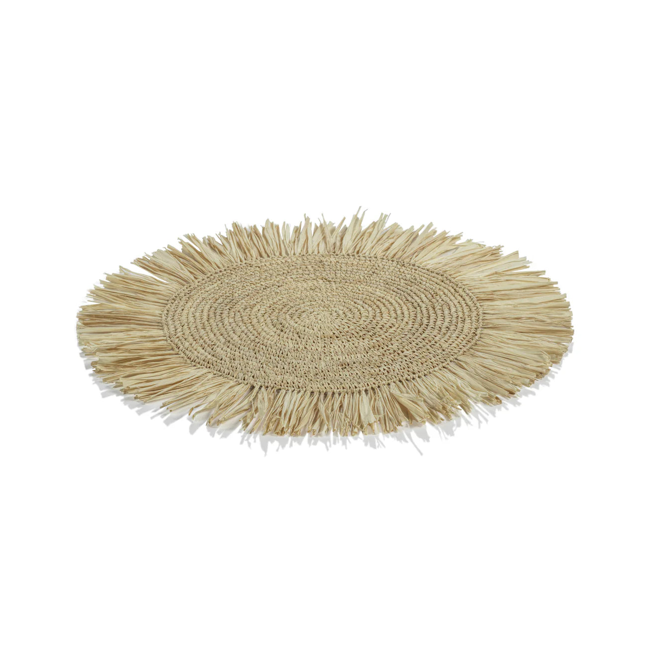 FRINGED PALM RAFFIA PLACEMAT