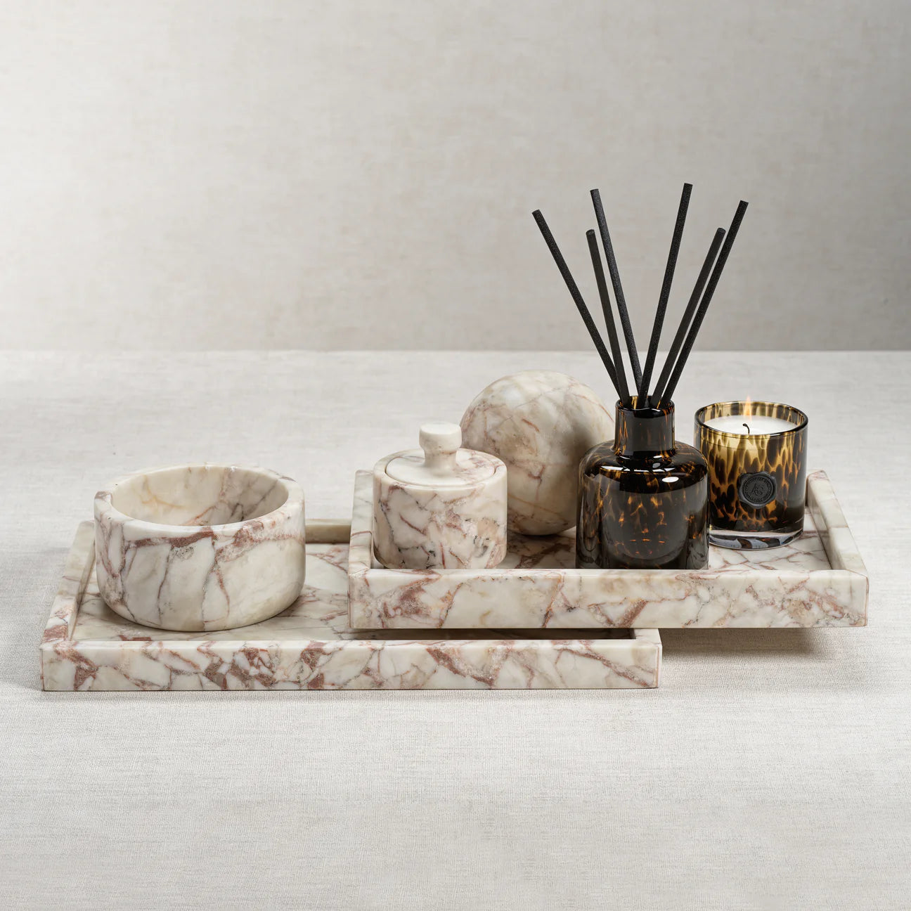 ROSSO VERONA MATTE MARBLE LIDDED JAR