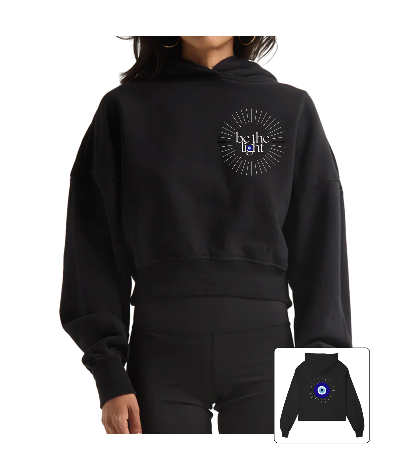 BE THE LIGHT CROPPED HOODIE