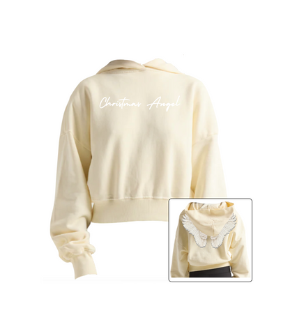 CHRISTMAS ANGEL CROPPED HOODIE