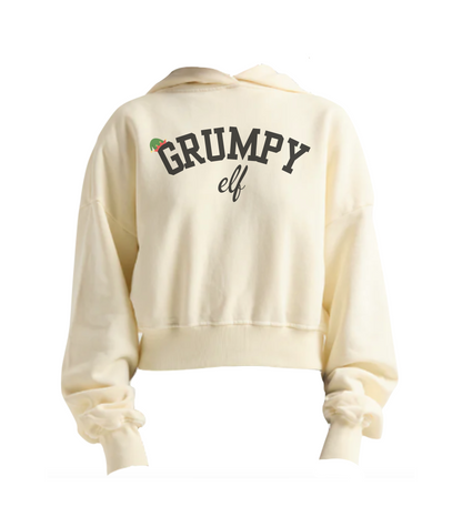 GRUMPY ELF CROPPED HOODIE