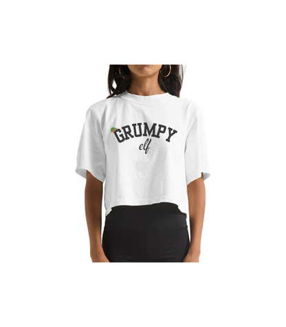 GRUMPY ELF CROPPED TEE