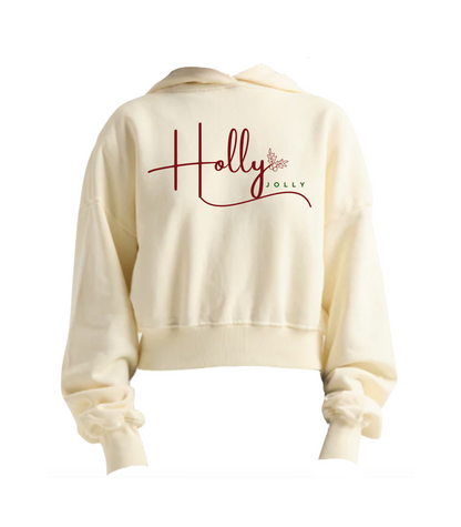 HOLLY JOLLY CROPPED HOODIE