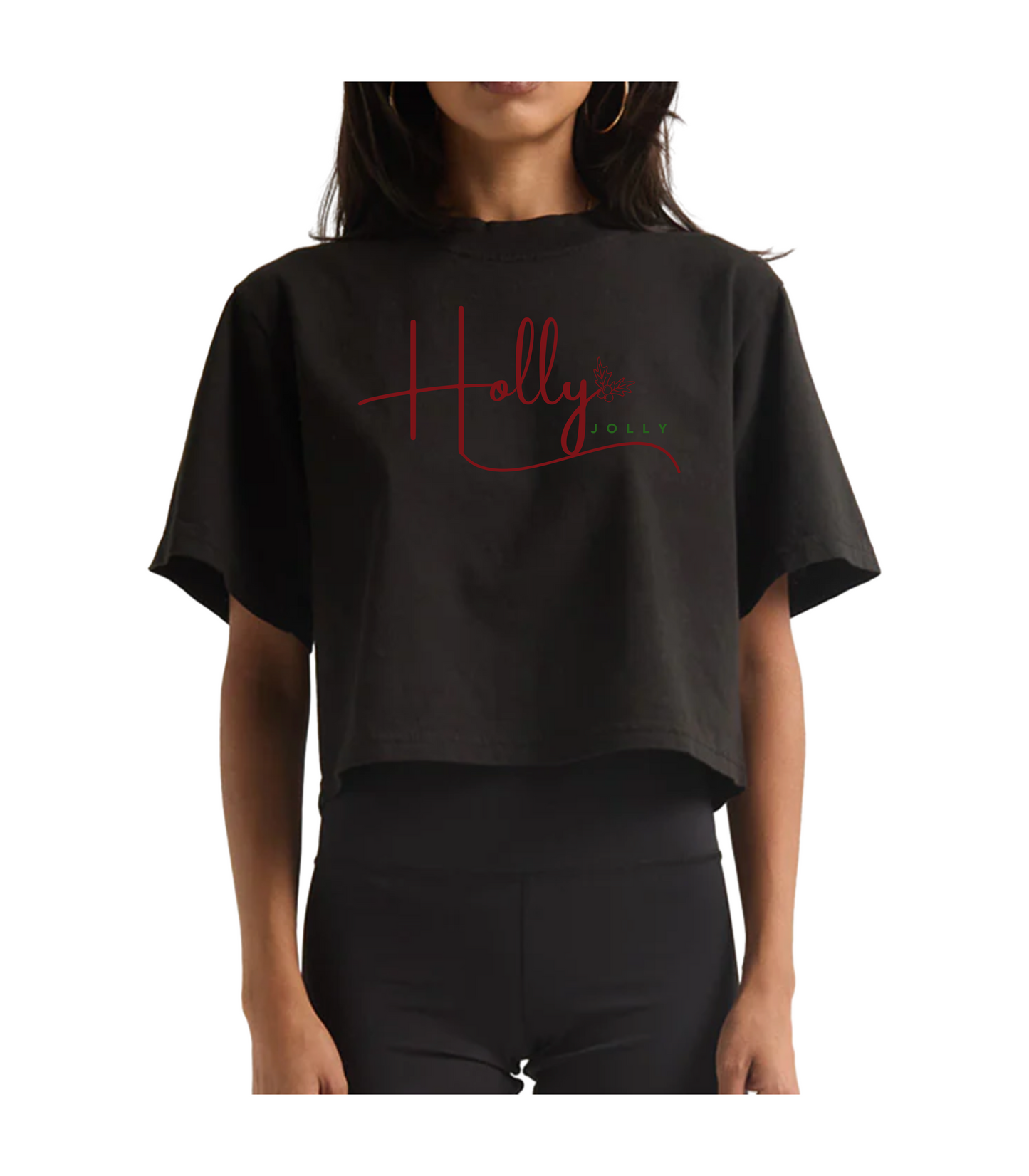 HOLLY JOLLY CROPPED TEE