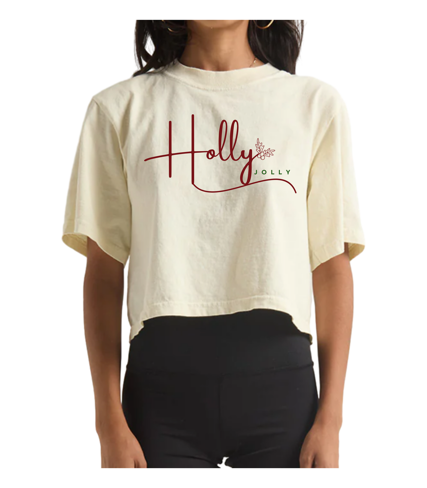 HOLLY JOLLY CROPPED TEE