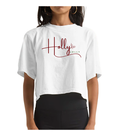 HOLLY JOLLY CROPPED TEE