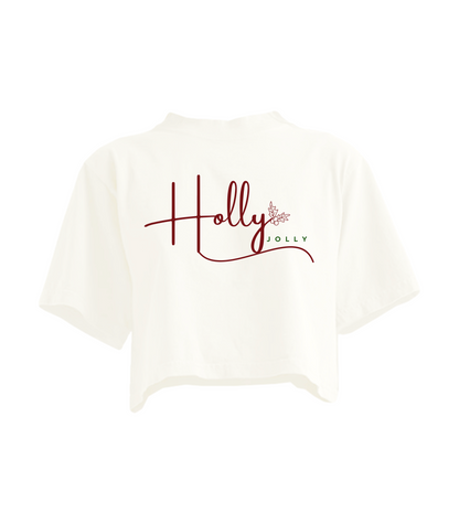 HOLLY JOLLY CROPPED TEE