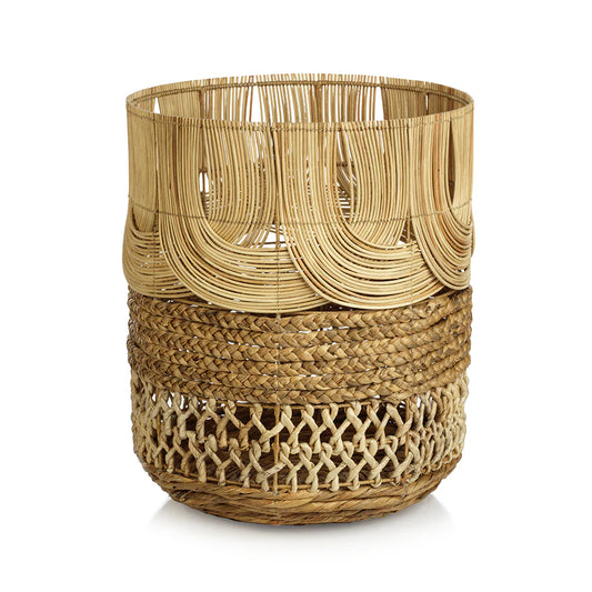 MALACCA MULTI-WEAVE RATTAN & WATER HYACINTH BASKET