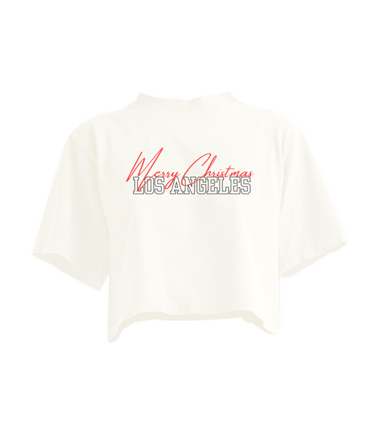 MERRY CHRISTMAS LOS ANGELES CROPPED TEE