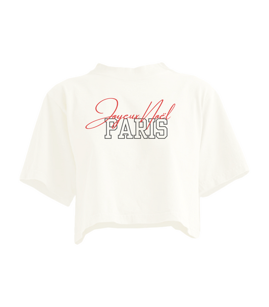 MERRY CHRISTMAS PARIS CROPPED TEE