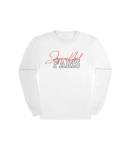 MERRY CHRISTMAS PARIS LONG SLEEVE TEE