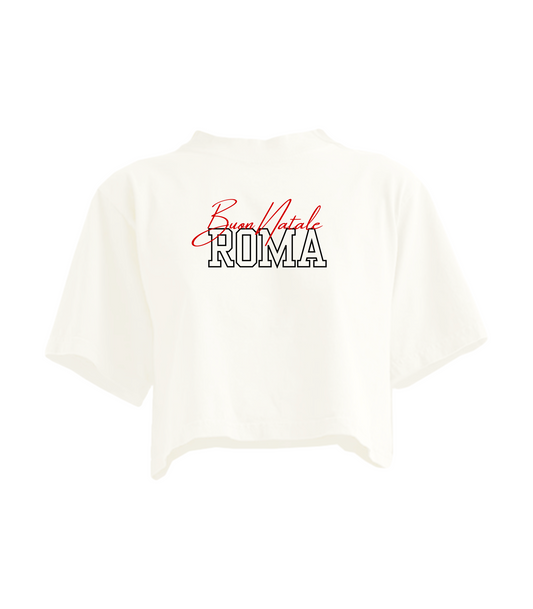 MERRY CHRISTMAS ROMA CROPPED TEE