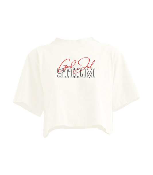 MERRY CHRISTMAS STOCKHOLM CROPPED TEE