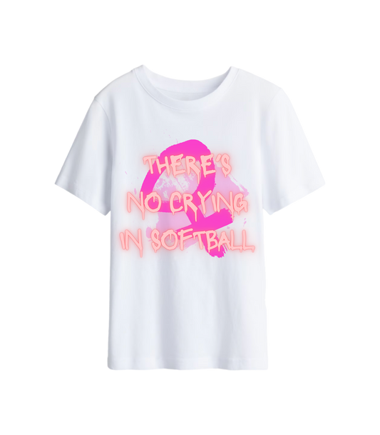 NO CRYING IN SOFTBALL KIDS TEE