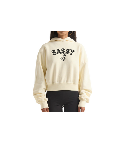 SASSY ELF CROPPED HOODIE