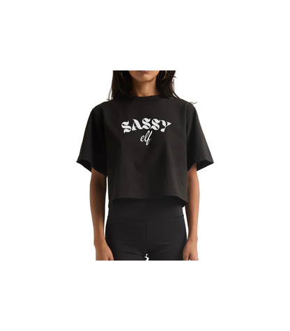 SASSY ELF CROPPED TEE