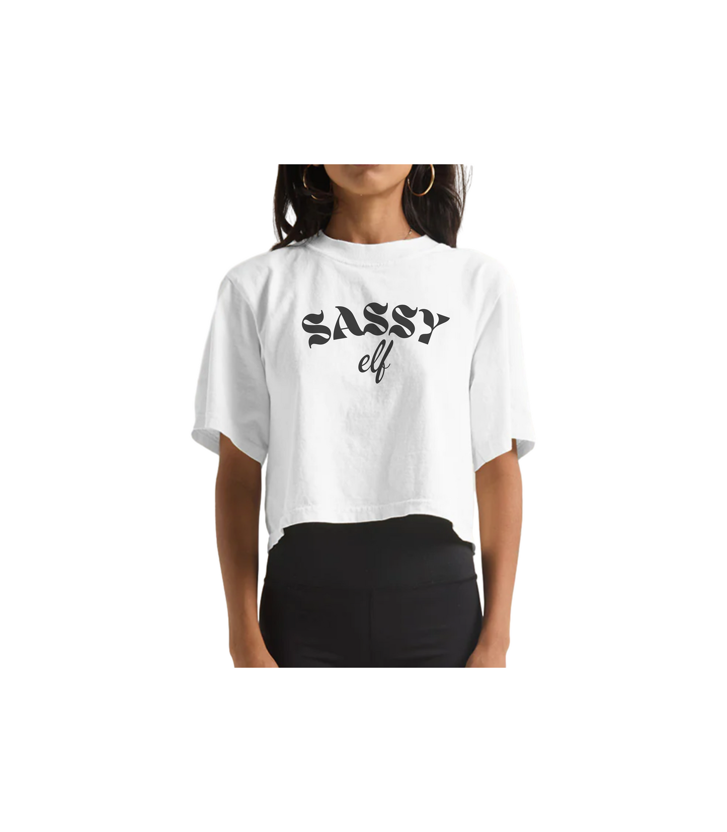 SASSY ELF CROPPED TEE