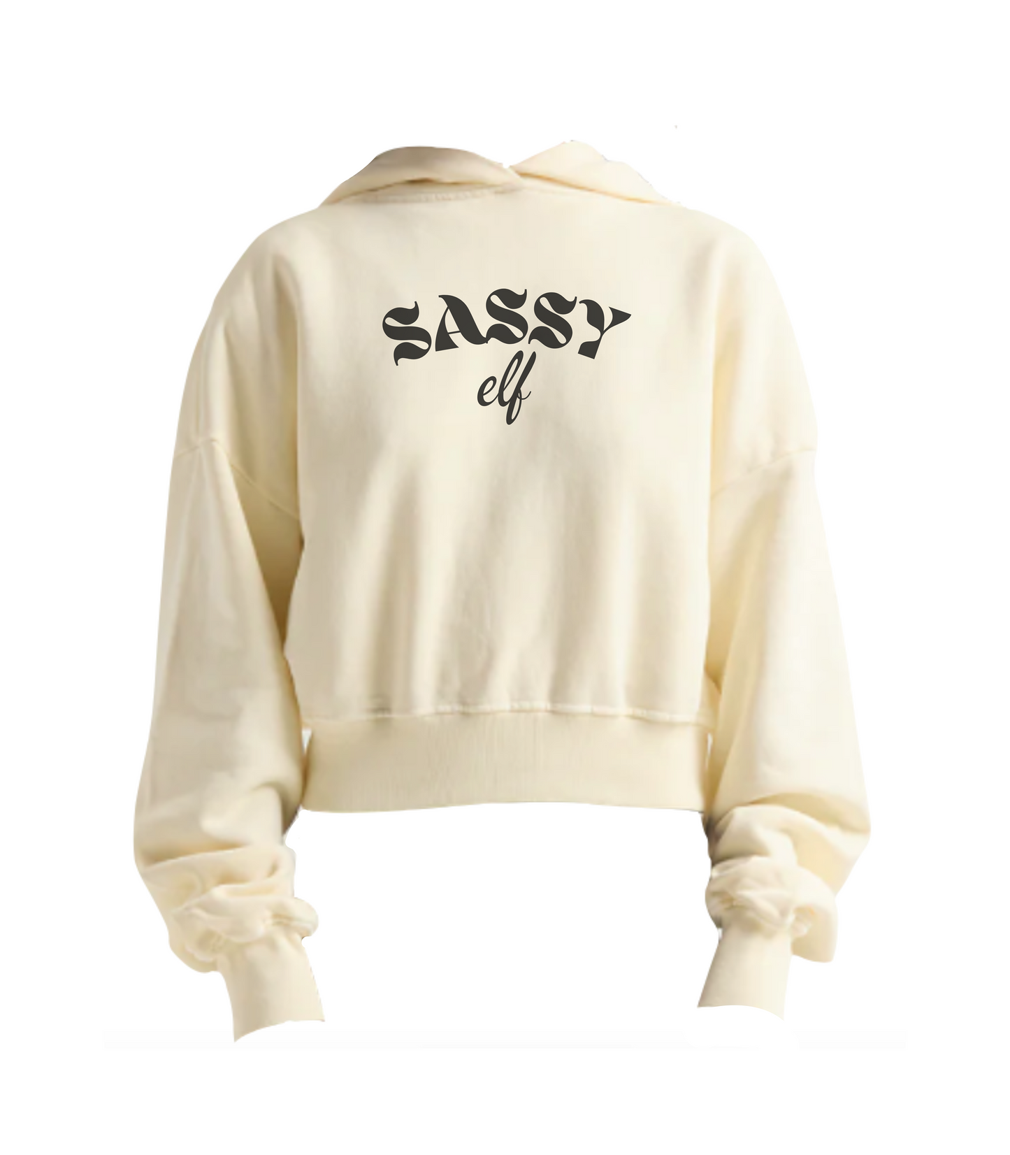 SASSY ELF CROPPED HOODIE