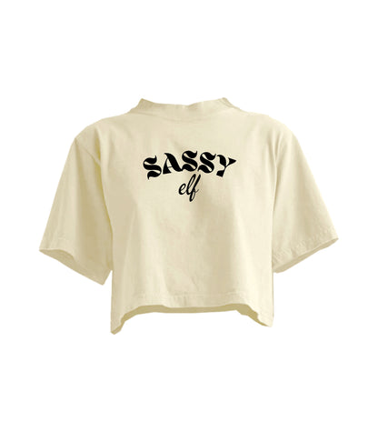 SASSY ELF CROPPED TEE