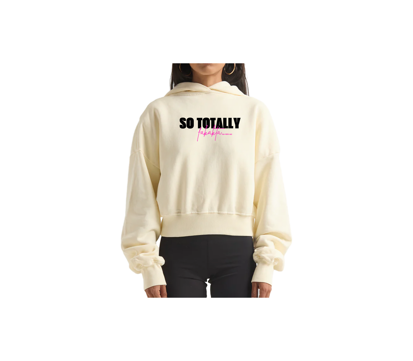 SO TOTALLY FAKAKTA CROPPED HOODIE