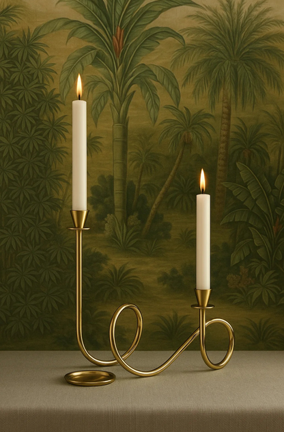 BREDA 2-TIER BRASS CANDLE HOLDER
