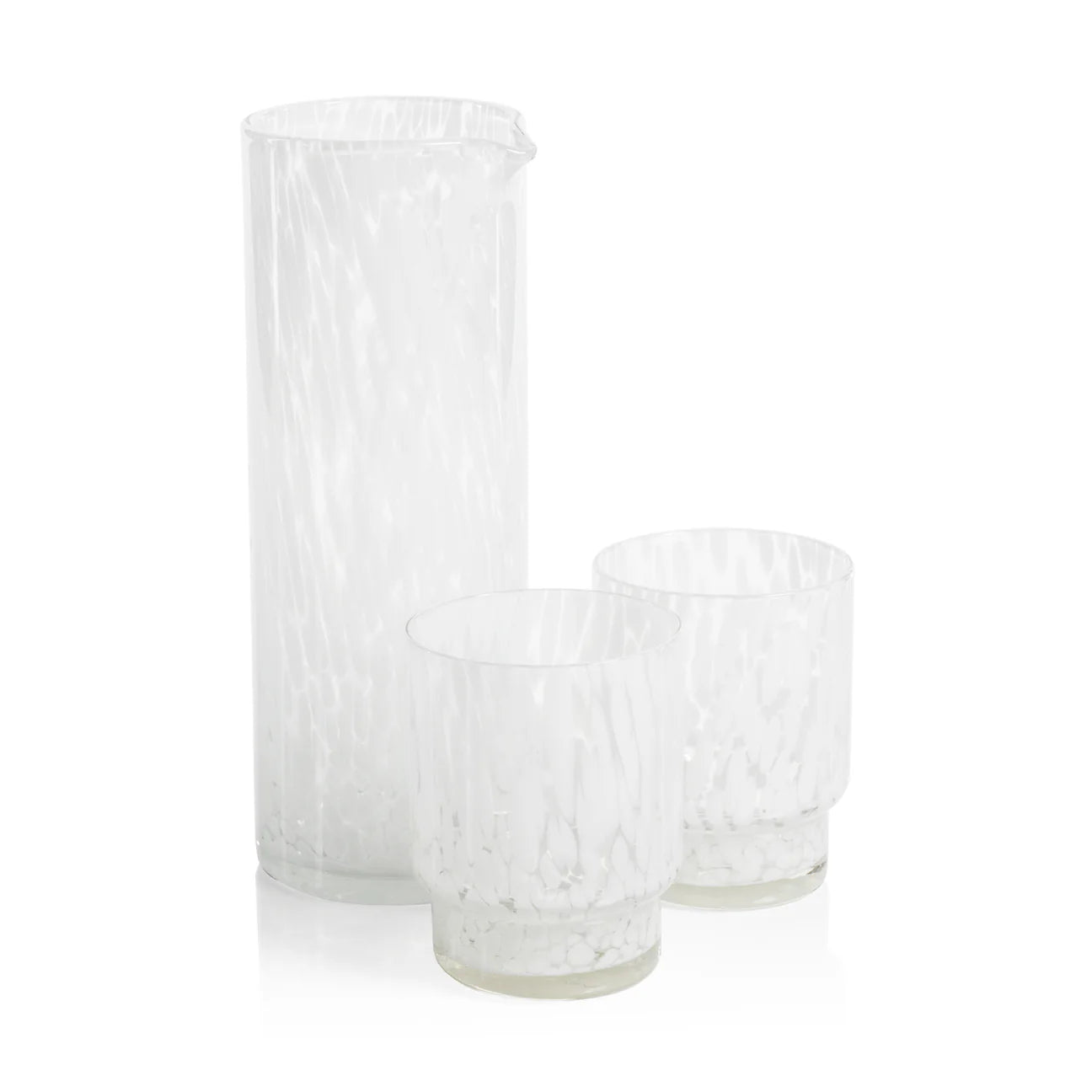 AMALFI TORTOISE GLASSWARE - WHITE