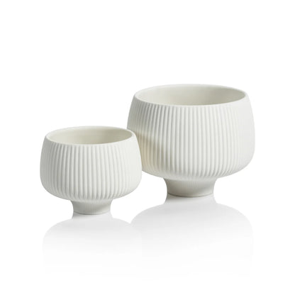 RIDGED CONDIMENT BOWL - MATTE WHITE