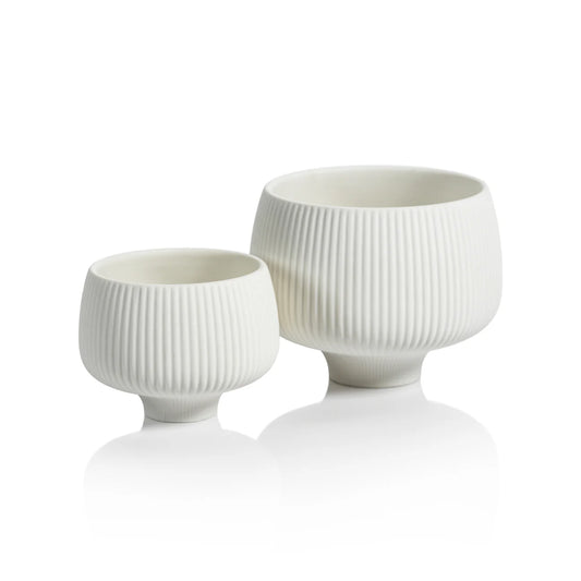 RIDGED CONDIMENT BOWL - MATTE WHITE