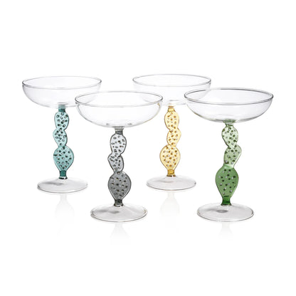 CLIMBING CACTI COCKTAIL GLASSES (SET OF 4)