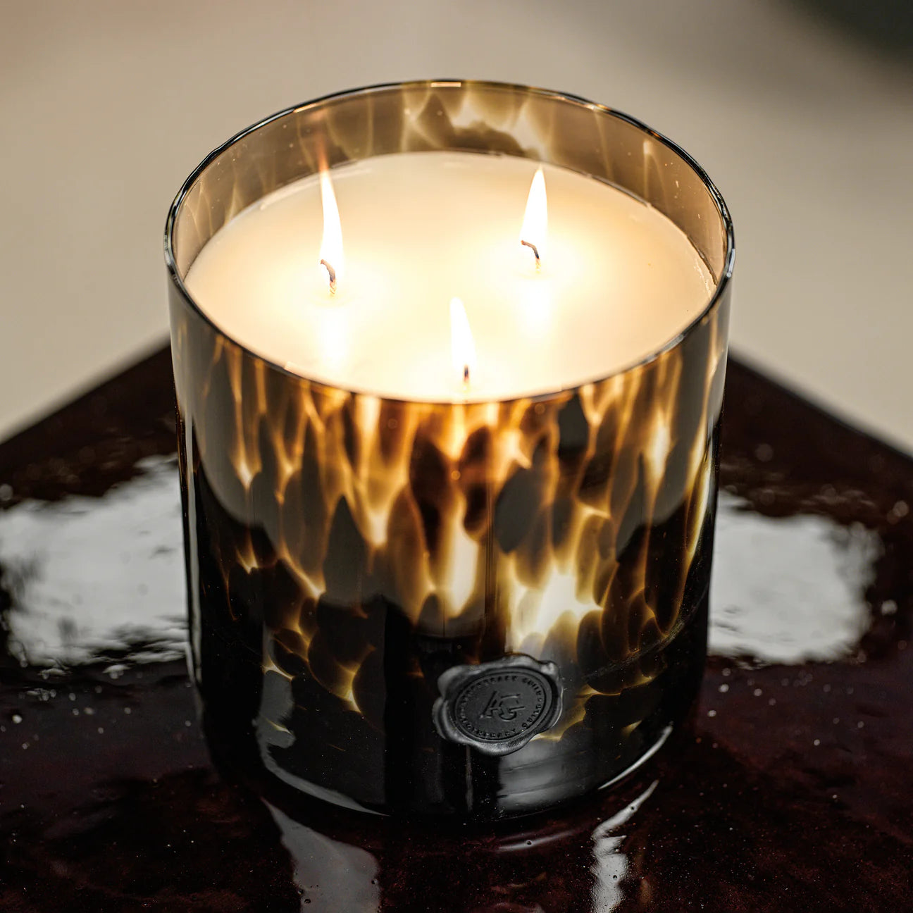 APOTHECARY GUILD OPAL GLASS THREE-WICK CANDLE