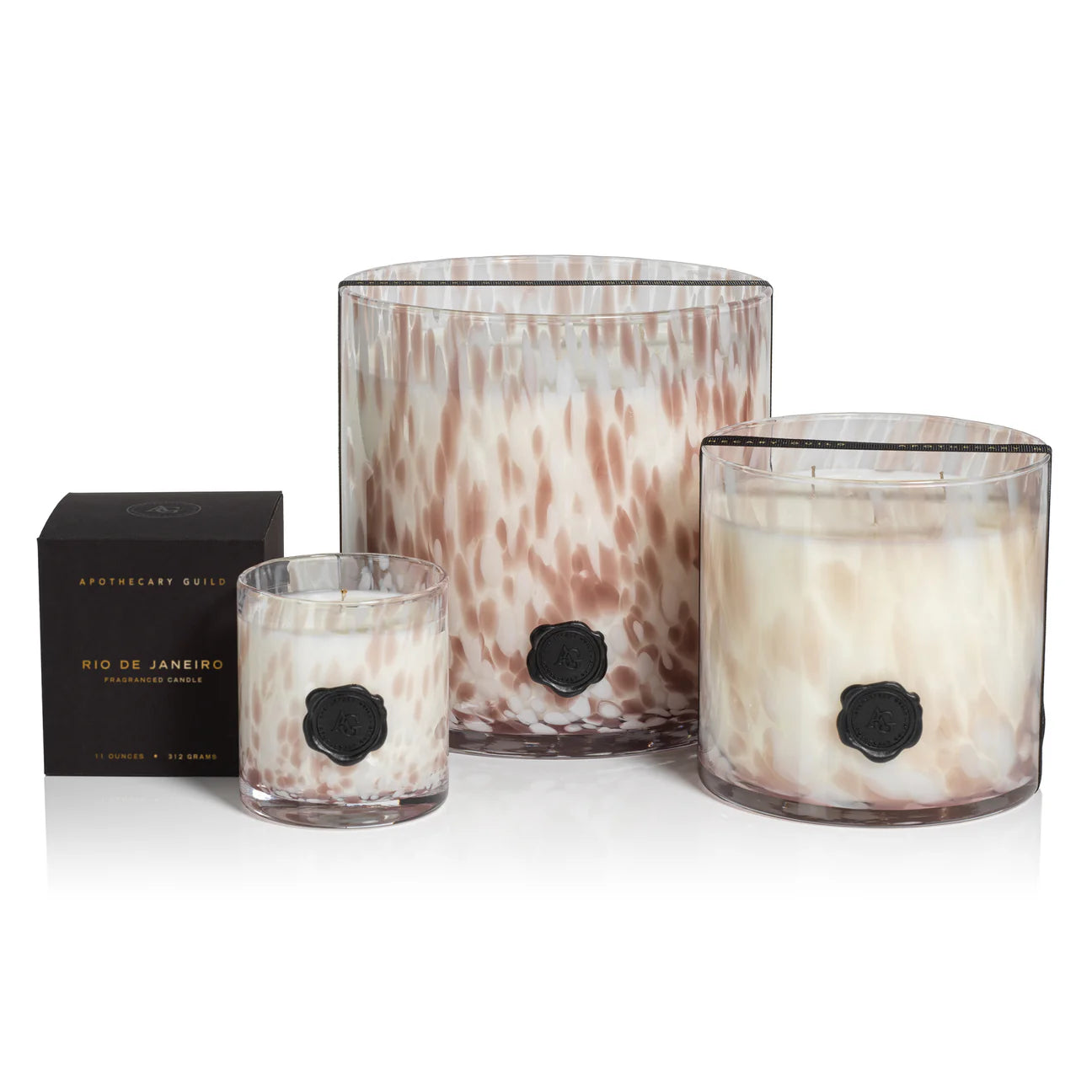 APOTHECARY GUILD OPAL GLASS THREE-WICK CANDLE