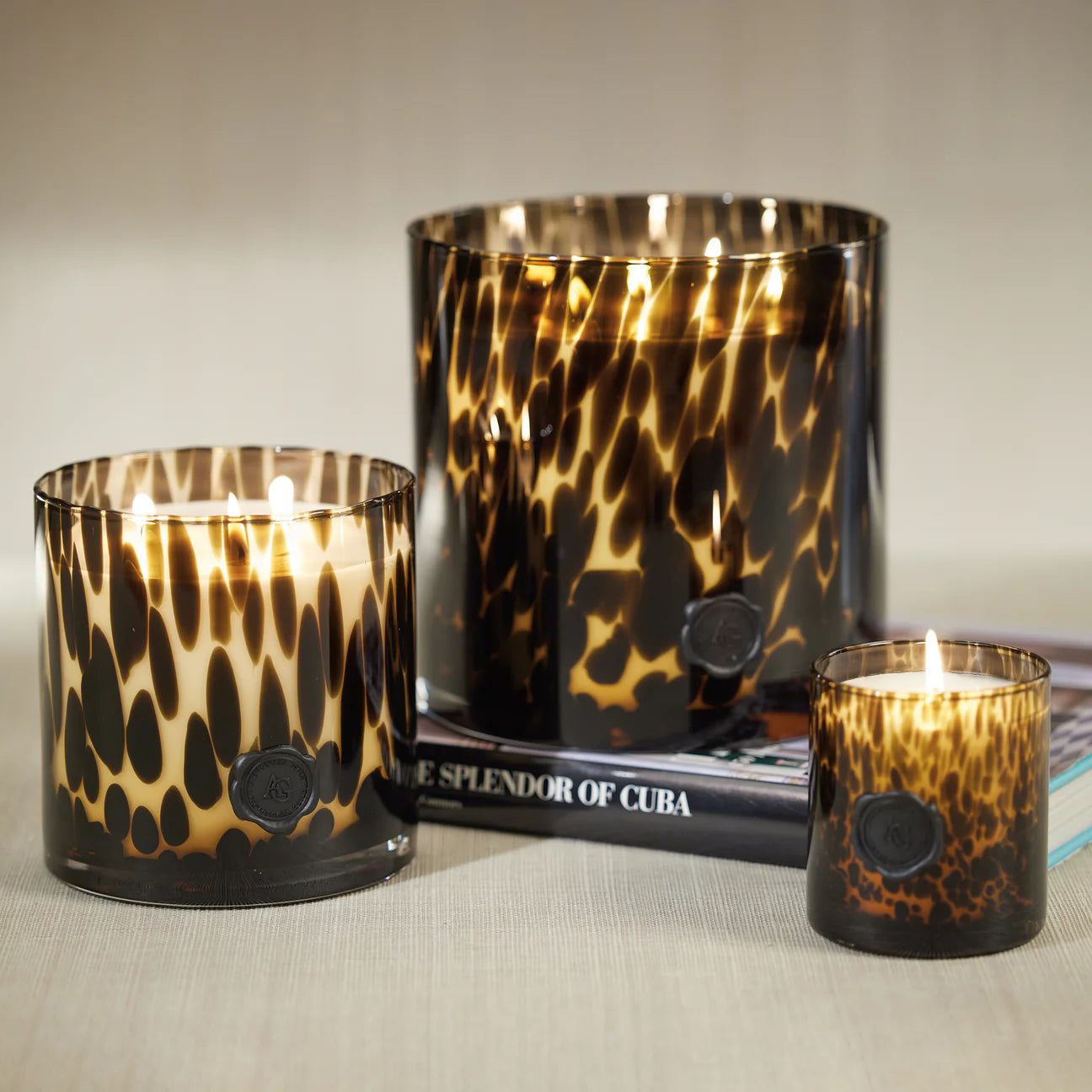 APOTHECARY GUILD OPAL GLASS THREE-WICK CANDLE