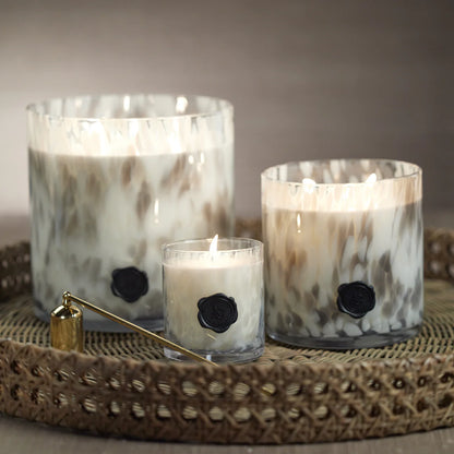APOTHECARY GUILD OPAL GLASS THREE-WICK CANDLE