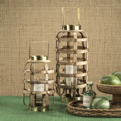 PALOMAR BAMBOO WITH BRASS TRIM LANTERN