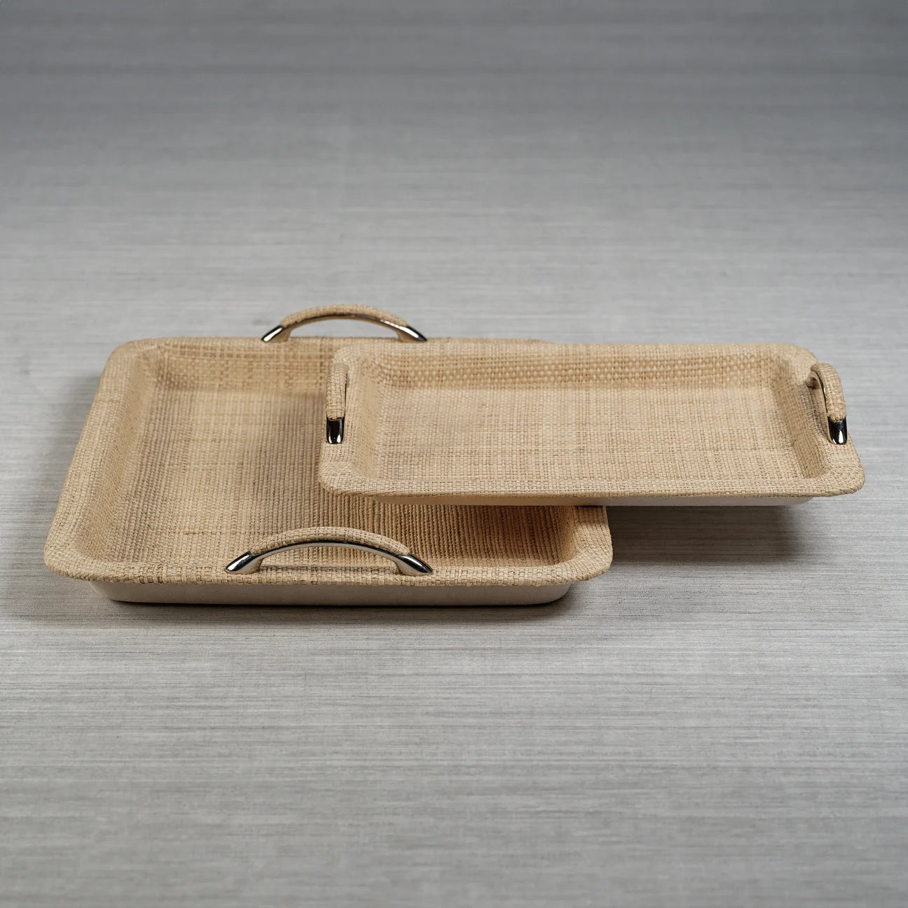 AIRELLES RAFFIA AND CHAMBRAY SERVING TRAY